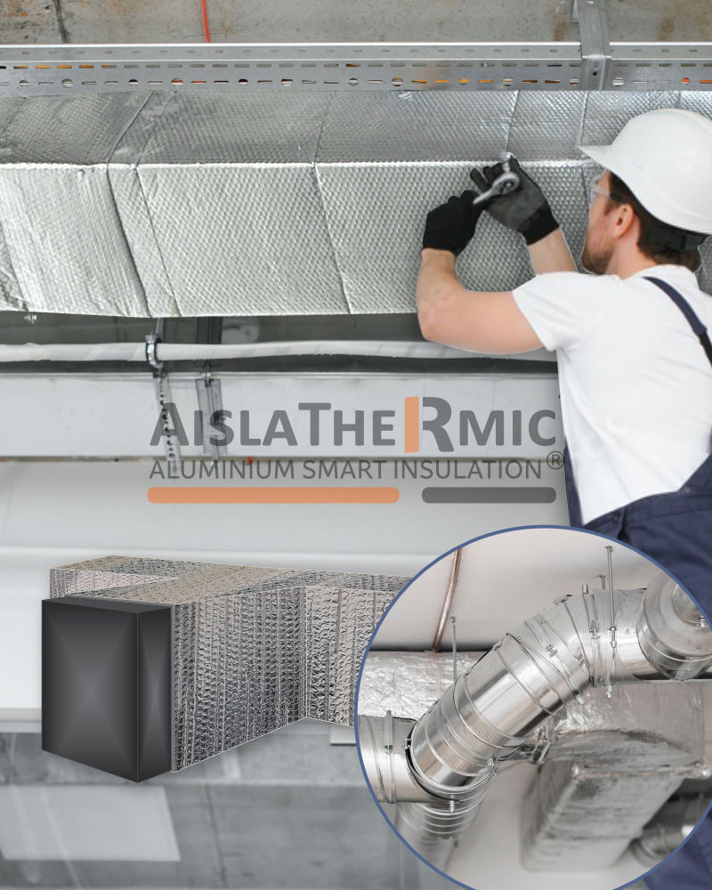Colocación de aislante térmico Aislathermic en ductos
