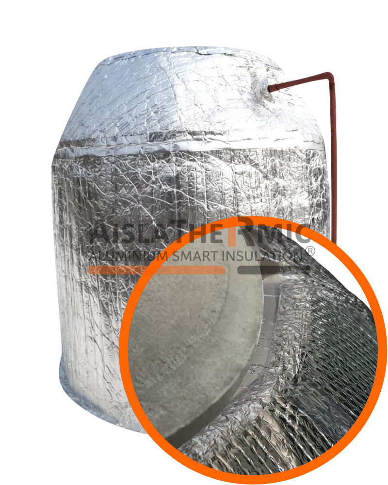 Tanque de agua protegido con aislante térmico Aislathermic